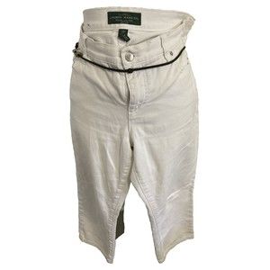 LRL Lauren Jeans 10p White Classic Core Capri 34” Waist 33” Length 23” Inseam